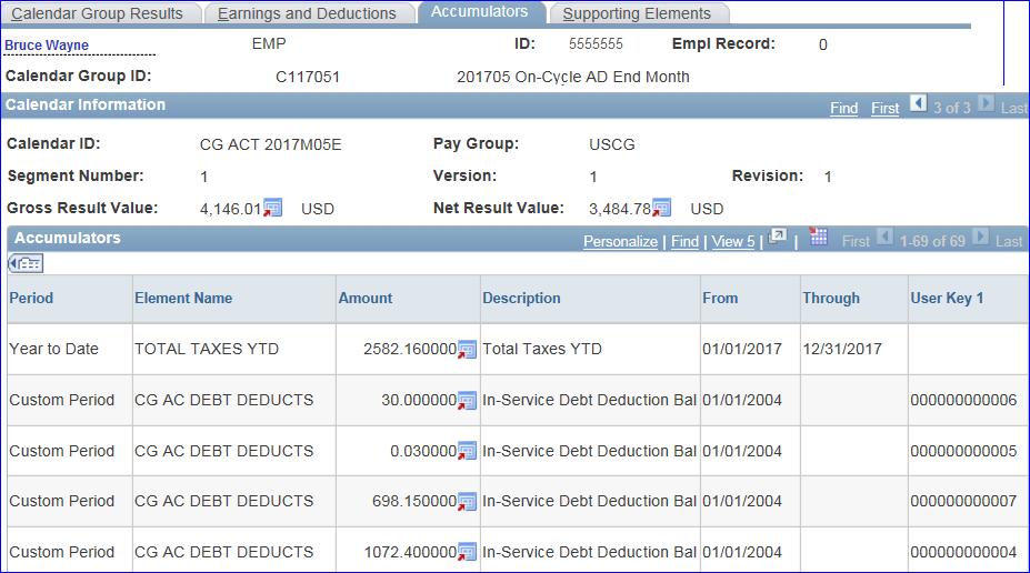 Determining the Remaining Balance for a Debt, Continued 11 Scroll down to the Custom Periods and locate the In-Service Debt Deduction Bal in the Description column.