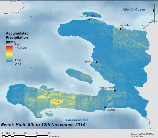 CCRIF SPC Annual Report 2014-2015 Page 31 Trough System 8 12 November A low pressure trough moving through the Western Atlantic brought continued rainfall to Haiti from 9 to 11 November 2014.