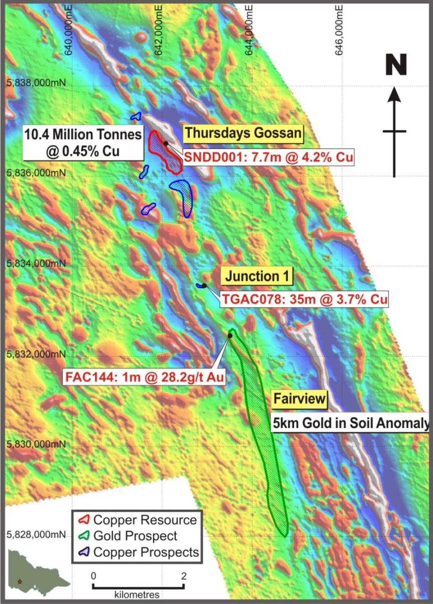 Gold and Copper Prospects in western Victoria Large landholding 1,180 square km Similarities to Mt Read district in Tasmania