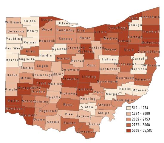 Map 2 number of 19-64 year old uninsured who enroll on due to by 2015