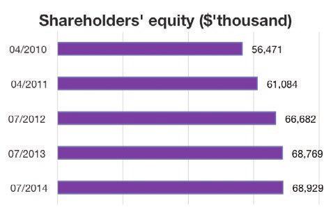64,554 Shareholders' equity 68,929 68,768 66,682 61,084