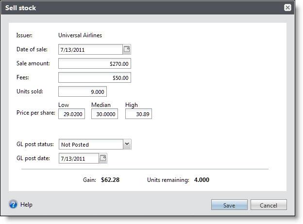 PA YM ENTS 127 stock task to record the sale amount. You can also edit sold stock information or undo a sold stock transaction.