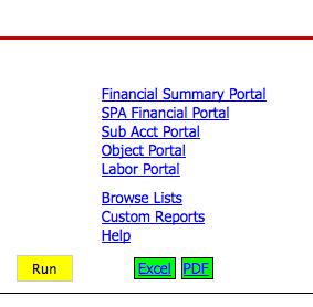Click the yellow Run button to produce a Budget Summary or