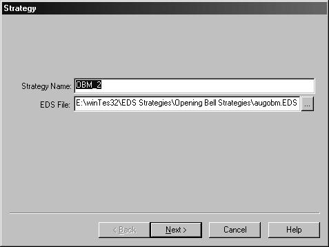 Strategy screen Note If the EDS File box does not contain a valid path and file name, you will not be able to create a simulation strategy.