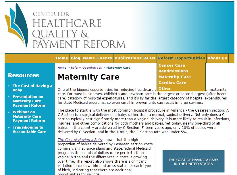 CHQPR Resources on Maternity