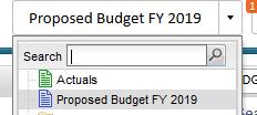 From the drop down menu at the top right of the screen, select the 7-digit level (Department ID) you wish to budget.