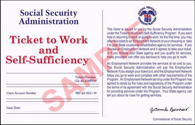 What is a Ticket Anyone who is receiving Social Security Disability benefits has a Ticket to Work.