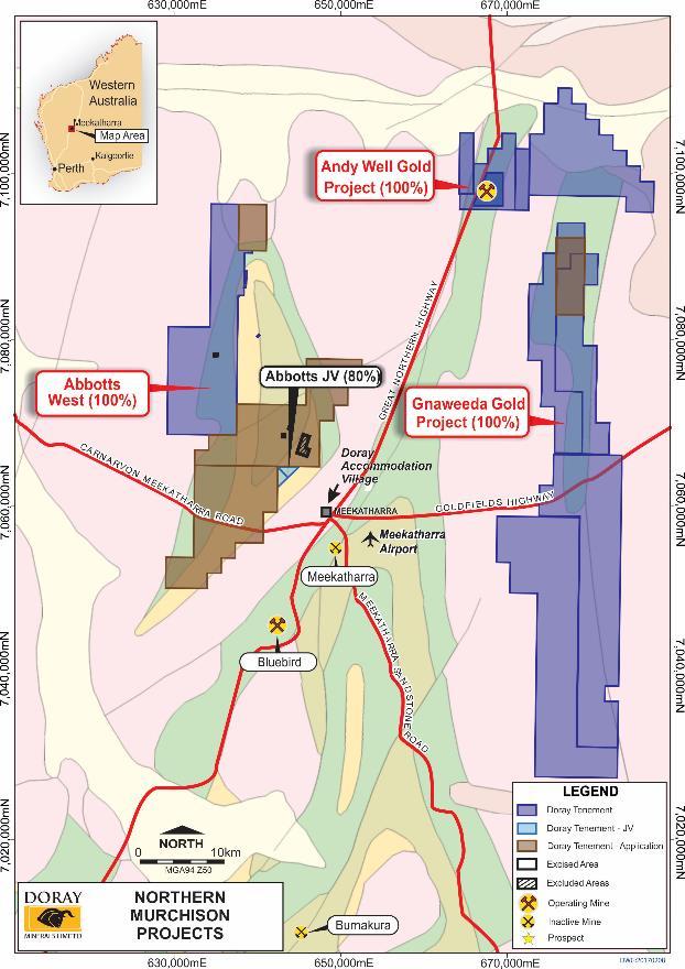 Gnaweeda - Emerging as a Potential Satellite Operation 15km from Andy Well processing plant Maiden Inferred Resource for Turnberry - open at depth and along strike: 4.6Mt @ 1.