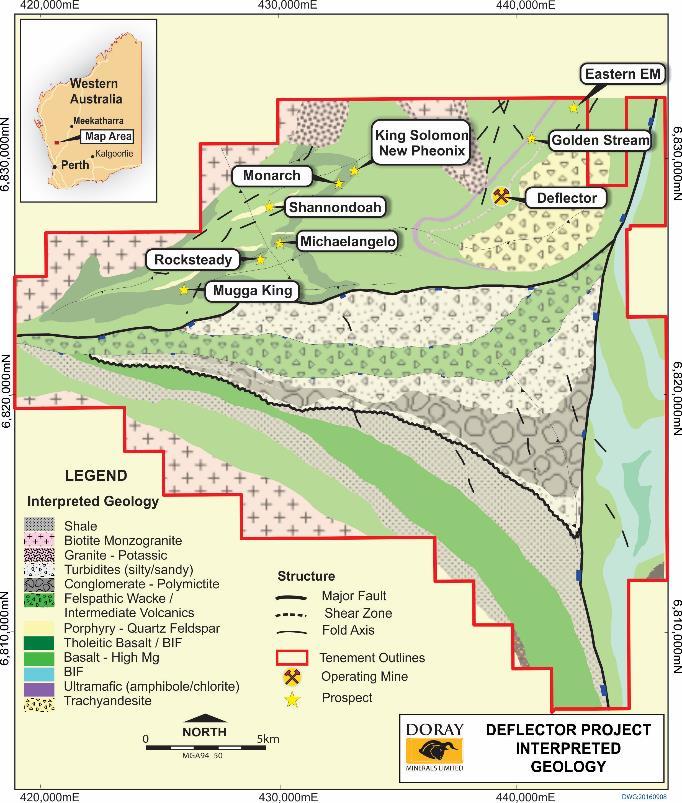 Deflector - Substantial Exploration Upside Gold-Copper targets Airborne-EM surveying of Deflector corridor completed Planned WA Government EIS funded stratigraphic drilling to refine target model