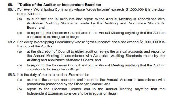 Independent Auditors Every Parish requires a Auditor or Independent Examiner OWC Statute 2007: S21 Outlines which