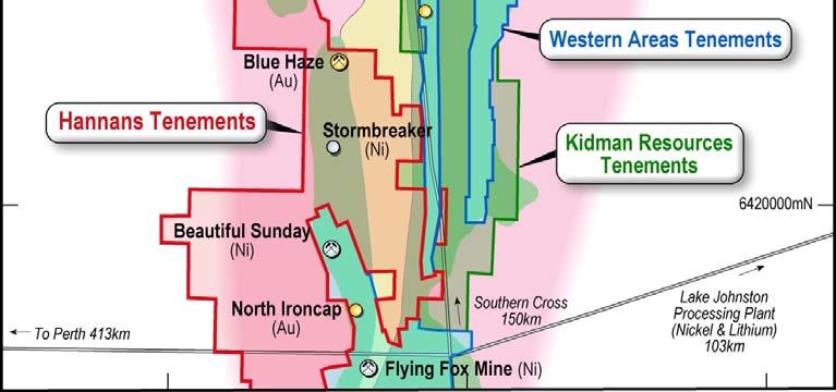 producer of lithium to partner with ASX listed Kidman Resources Ltd to develop the Earl Grey Lithium Project Hannans project is squeezed between world class nickel