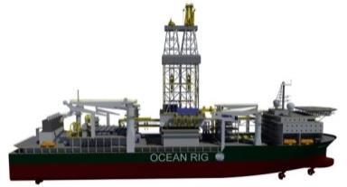 drilling depth capability with 6 and 7 ram BOPs Dual derricks for increased drilling activity/efficiency Accommodations for up to 215 personnel on board Mylos