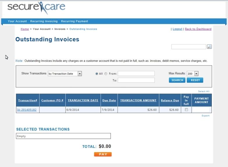 To view billing detail for this invoice, scroll to the bottom of the invoice and select billing detail.