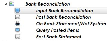 Bank Reconciliation This function allows users to download and process their Bank Statements from most major banks and download them into Expedient.
