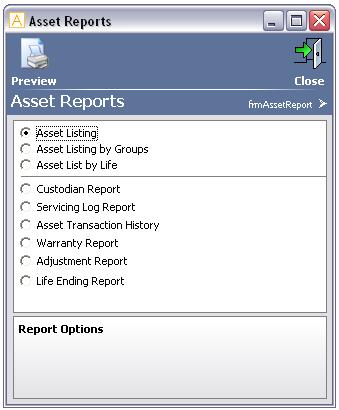 Asset List The Asset List screen also allows you to see all your Assets in a topdown list. It will display each Asset Group (in bold), and the Assets within that Group.