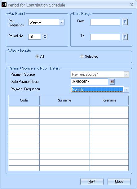 NEST Contribution Schedule You should create a Contribution Schedule file and upload to NEST each period you have employee and/or employer pension deductions taken.