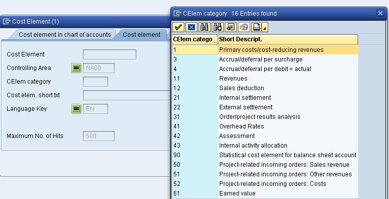 CO 2: Display Cost Elements Exercise Display cost elements. Time 10 min Task Use the SAP Easy Access Menu to display primary and secondary cost elements.