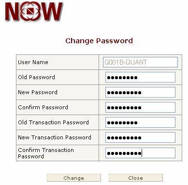 3 Change Password Go to Account and click on Change password. You need to change the login password and transaction password after every 14 days.