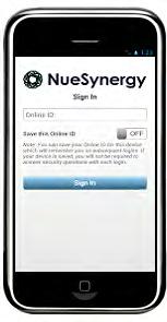 Managing Your Account Made Simple Online or on the go, NueSynergy puts you in control. To setup your online account, select Register, located in the top right corner at www.nuesynergy.com.