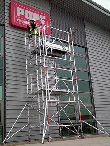 ACCESS EQUIPMENT Double Width Access Tower EIGER500 scaffold tower is at the top of the range for quality and safety in access scaffolding.