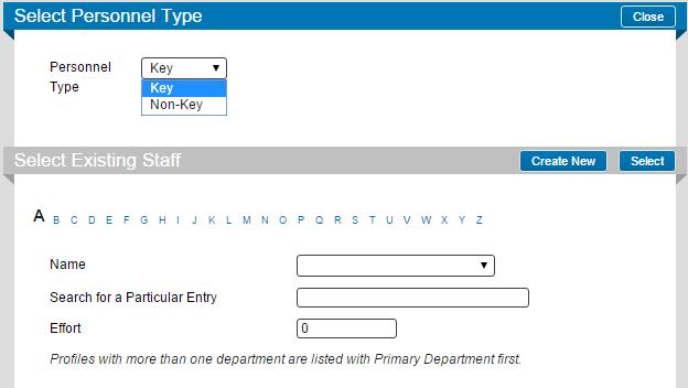 Adding Personnel Select the Personnel Type Key or Non-Key.