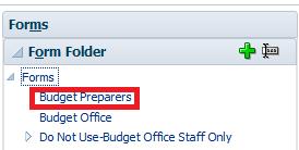 Step 4 Click on Budget Preparers to