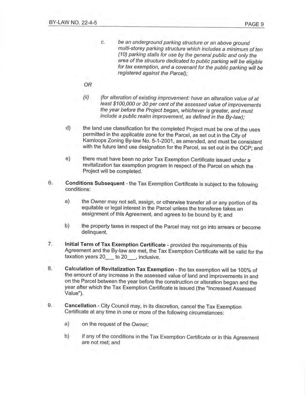 BY-LAW NO. 22-4-5 PAGE 9 c.