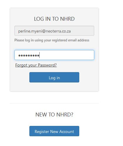 Lesson 2 Log In. You will only have to register once. Next time you use the NHRD system you can log in using your existing username and password.