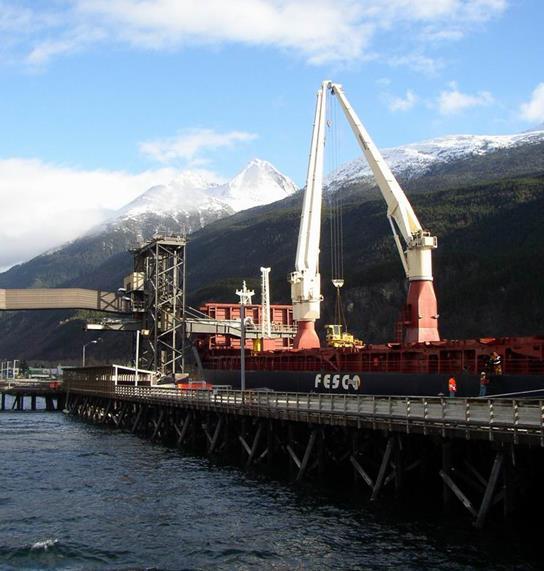 Skagway Ore Terminal 100,000 sq. ft. ore concentrate storage facility and ship loader.