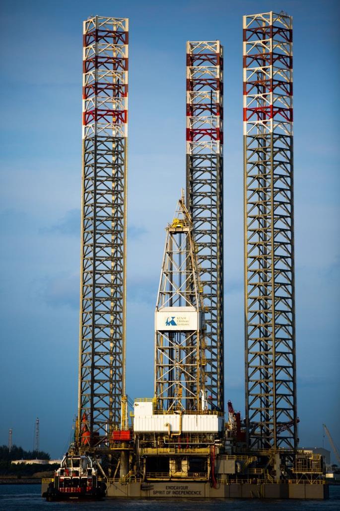 Endeavor Spirit of Independence Oil and gas jack-up rig for Cook Inlet exploration. AIDEA investment is $23.
