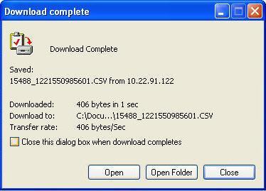 The system will save the file at the specified location, once the download is completed.