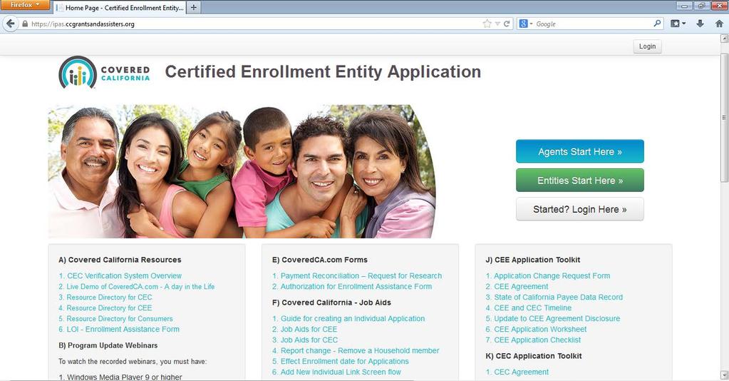 Certified Enrollment Entity website: