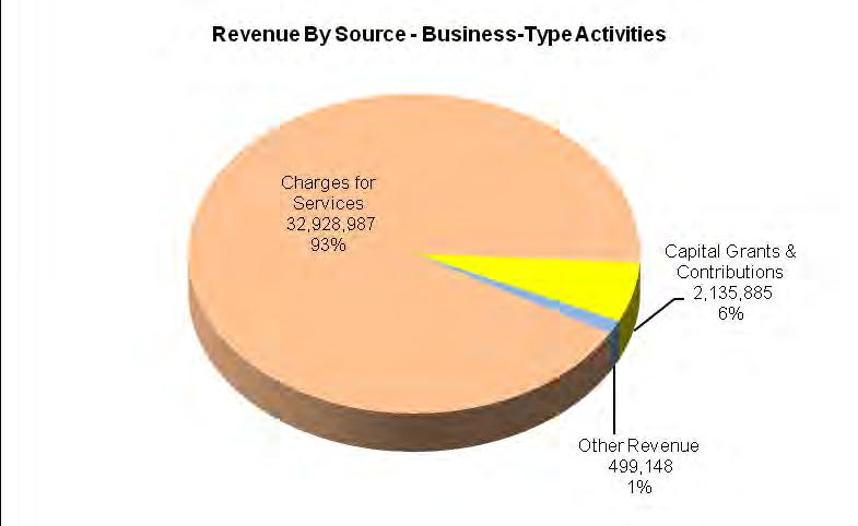 CITY OF ALLEN, TEXAS MANAGEMENT S DISCUSSION AND ANALYSIS FOR THE YEAR ENDED SEPTEMBER 30, 2009 (UNAUDITED) Business-type activities Revenues The following chart visually illustrates the City s