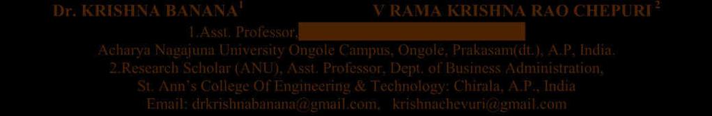 Ann s College Of Engineering & Technology: Chirala, A.P., India Email: drkrishnabanana@gmail.com, krishnachevuri@gmail.