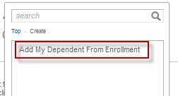 If you are covering dependents, click the prompt button in the Enroll Dependents section 5. Click Create. 6.