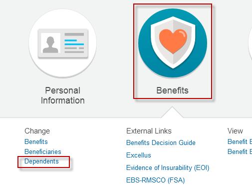 B. Click Benefits and select Dependents in the Change column. C. Click Edit for the dependent whose address needs to be changed. D. Scroll down to the Address section and click on the Pen and Paper icon.