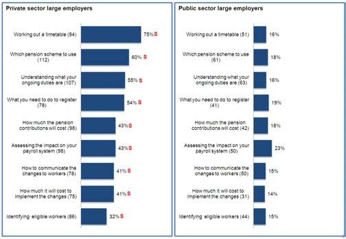 Employers awareness, understanding and activity relating to workplace pension reforms, Figure 65: Whether external consultant used among large private and large public sector employers who have begun