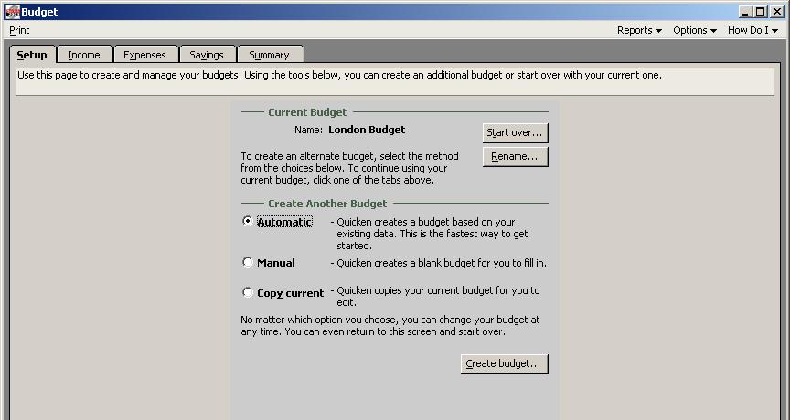 Using the Budget Features in Quicken 2003 Quicken budgets can be used to summarize expected income and expenses for planning purposes.