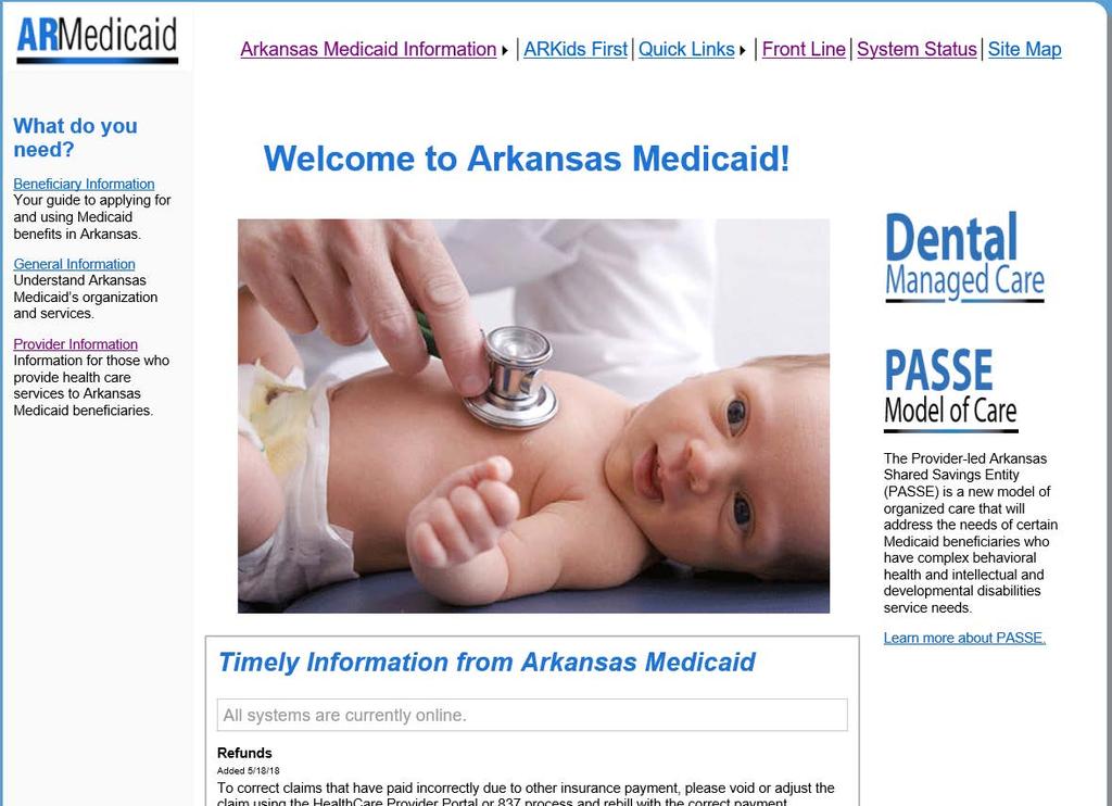 Arkansas Medicaid website