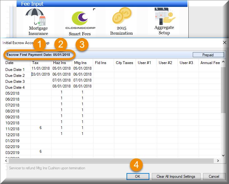 WebMax Navigation Aggregate Setup for Escrows or Impound Account: 1.