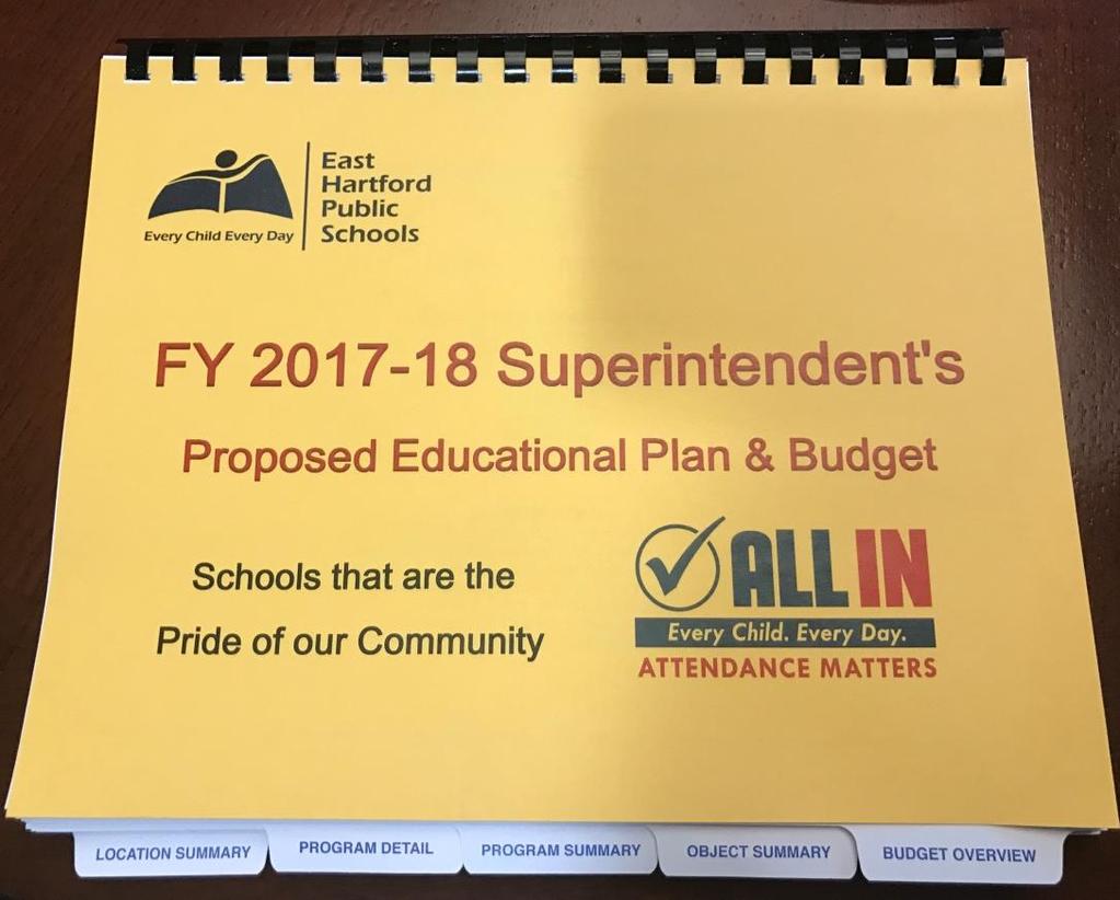EHPS FY 2017-2018: Budget Book Review Funding
