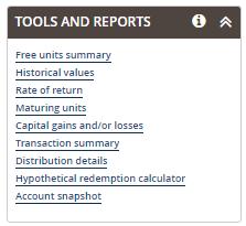 TOOLS AND REPORTS MODULE This module outlines the various tools and reports that are available for the selected account. Below are some of the highlights of this module.