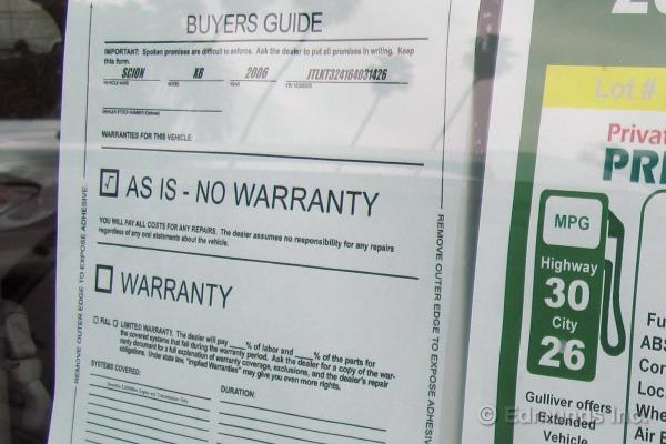 Dealer gives implied warranty vehicle is merchantable Warranty of merchantability warrants that the vehicle is fit