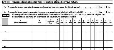 IRS Exemption Form (Form 8965)