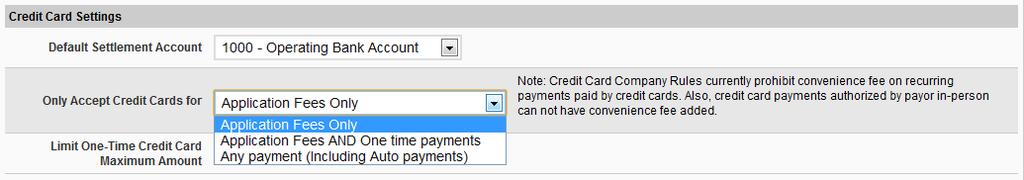 Page 6 epayments account to handle both ACH and credit card epayment transactions. Credit Card Acceptance Restrictions You can also set restrictions on when you will allow credit card payments.