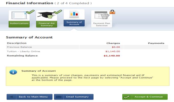 Summary of Account Summary of Account Example #1: Summary of account with no projected payments or