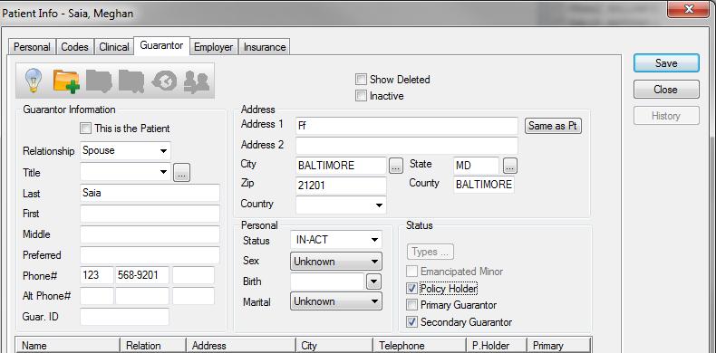 Is the Patient the Policy Holder? If not, we need to add the Policy Holder first! (Front Desk Primary Responsibility) 1. Select the Patient. 2. Go to the Patient Info by clicking the Modify button. 3.