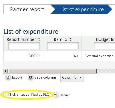 Figure 7 FLC corrects expenditure items in a pop-up that can be accessed via the List of expenditure Both positive and negative corrections are possible in the Difference by FLC field.