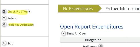verification of expenditure. The ems currently handles two ways of reopening the partner report for editing: 1) The entire report can be re-opened for editing by pressing Revert from FLC to PP.