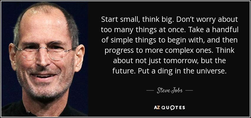 Key thoughts Start small Involve key